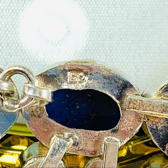 lapis & blue faceted gems sterling bracelet - Picture 7 of 7